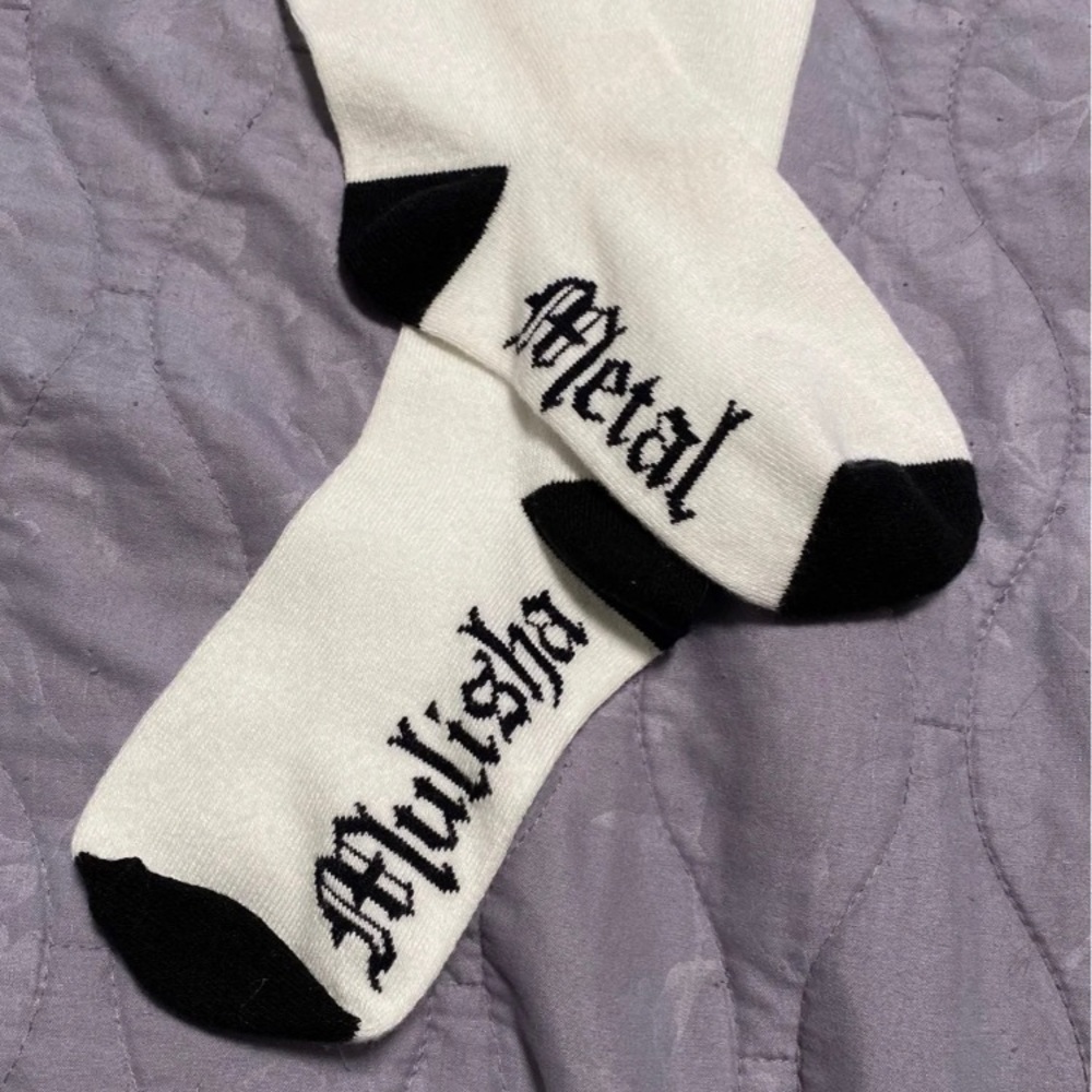 Metal Mulisha long white socks/ stockings